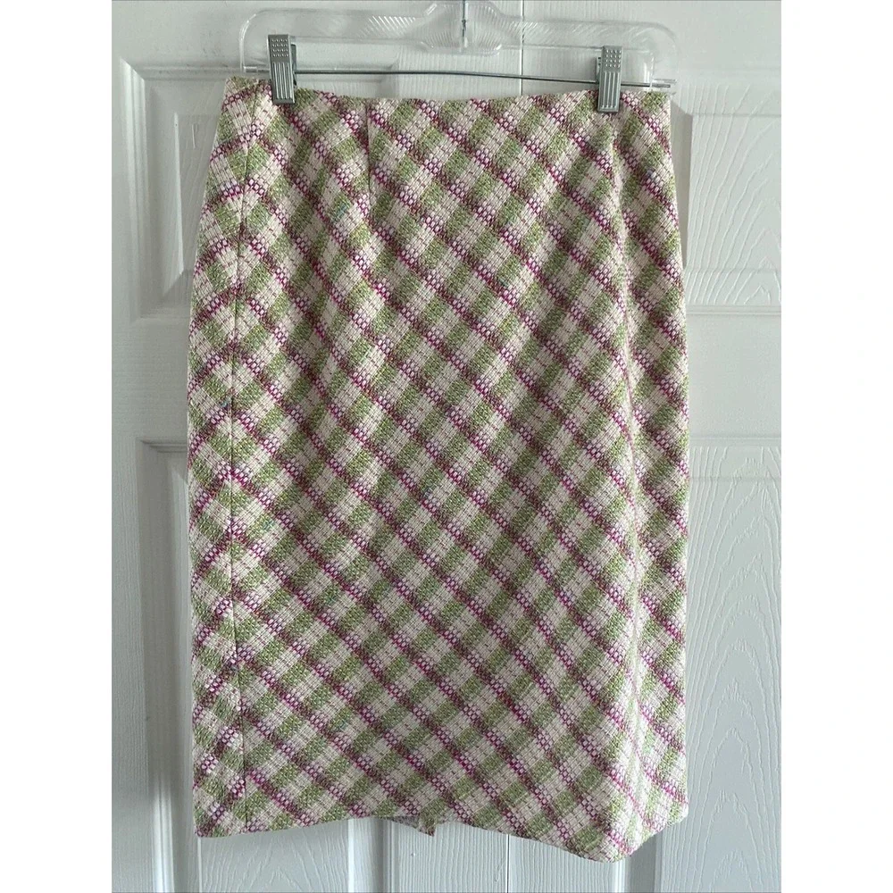Carlisle Women's Womens 4 Silk Wool Pencil Skirt Pastel Old Money Fem Clean Girl